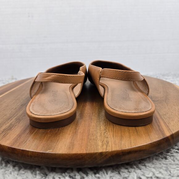 Madewell Womens 7 Margot Slingback Tan Leather Casual Daily Slip On Flats - Picture 2 of 11